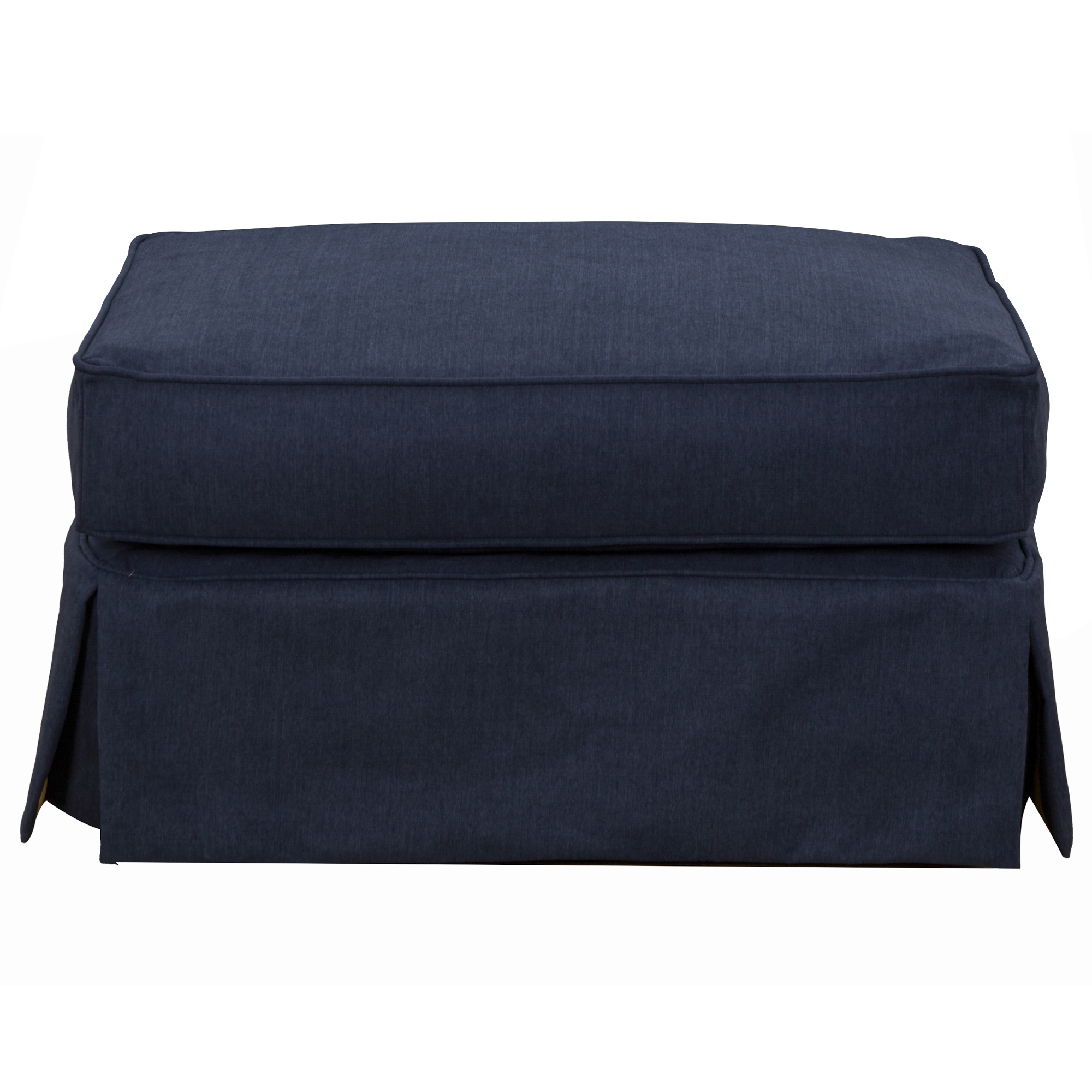 Horizon Upholstered Pillow Top Ottoman - Navy Blue