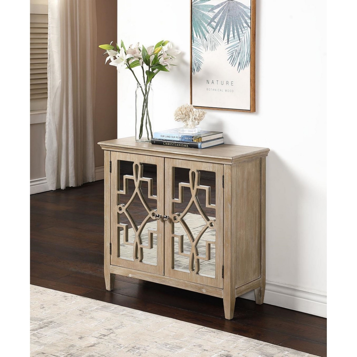 Lucy Accent Chest With Mirrored Doors