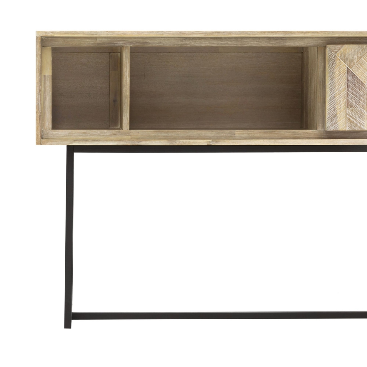 Rexi 51 Inch Sideboard Console Table, Drawer, Open Shelf, Natural Brown- Saltoro Sherpi