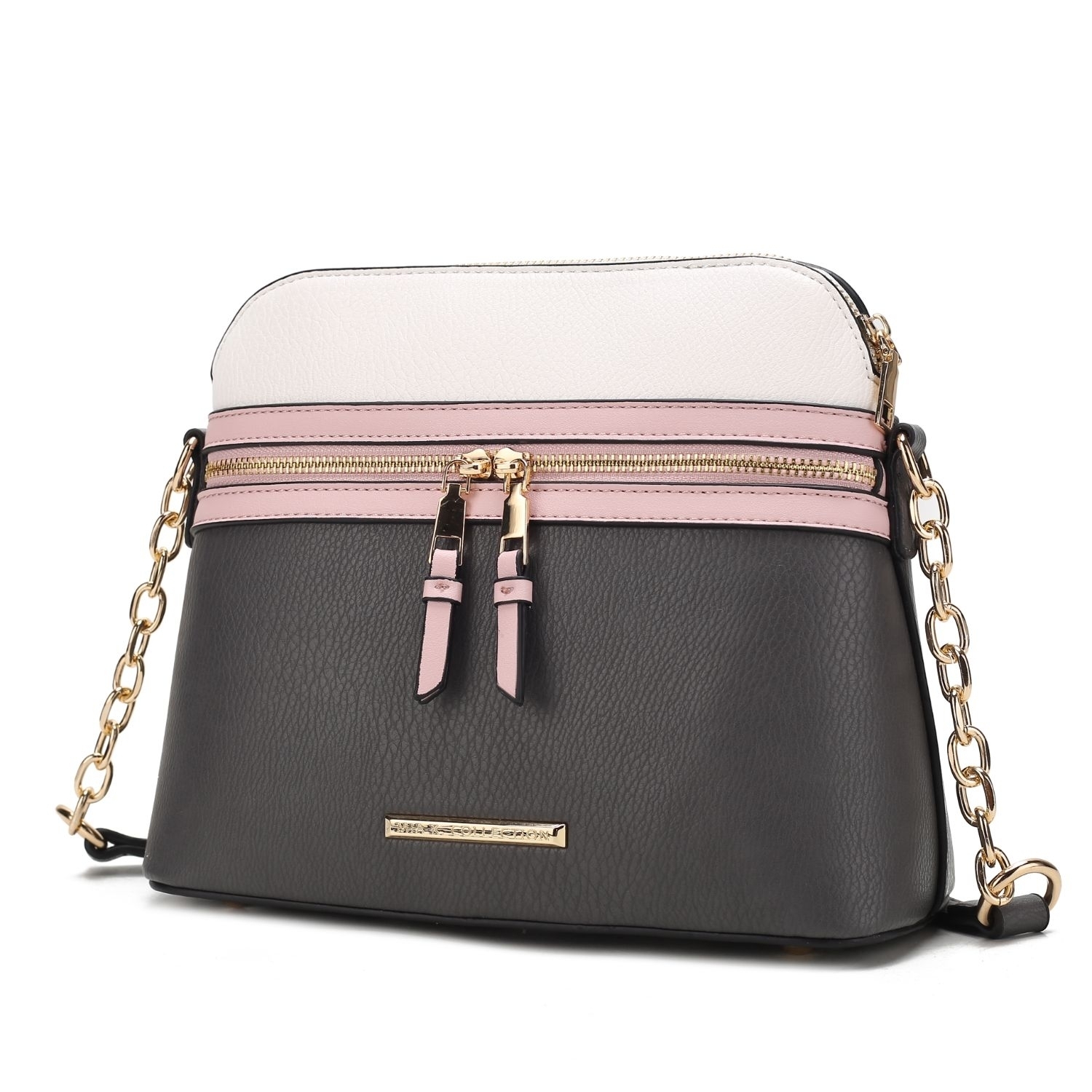 MKF Collection Karelyn Crossbody Handbag By Mia K. - Charcoal-pink