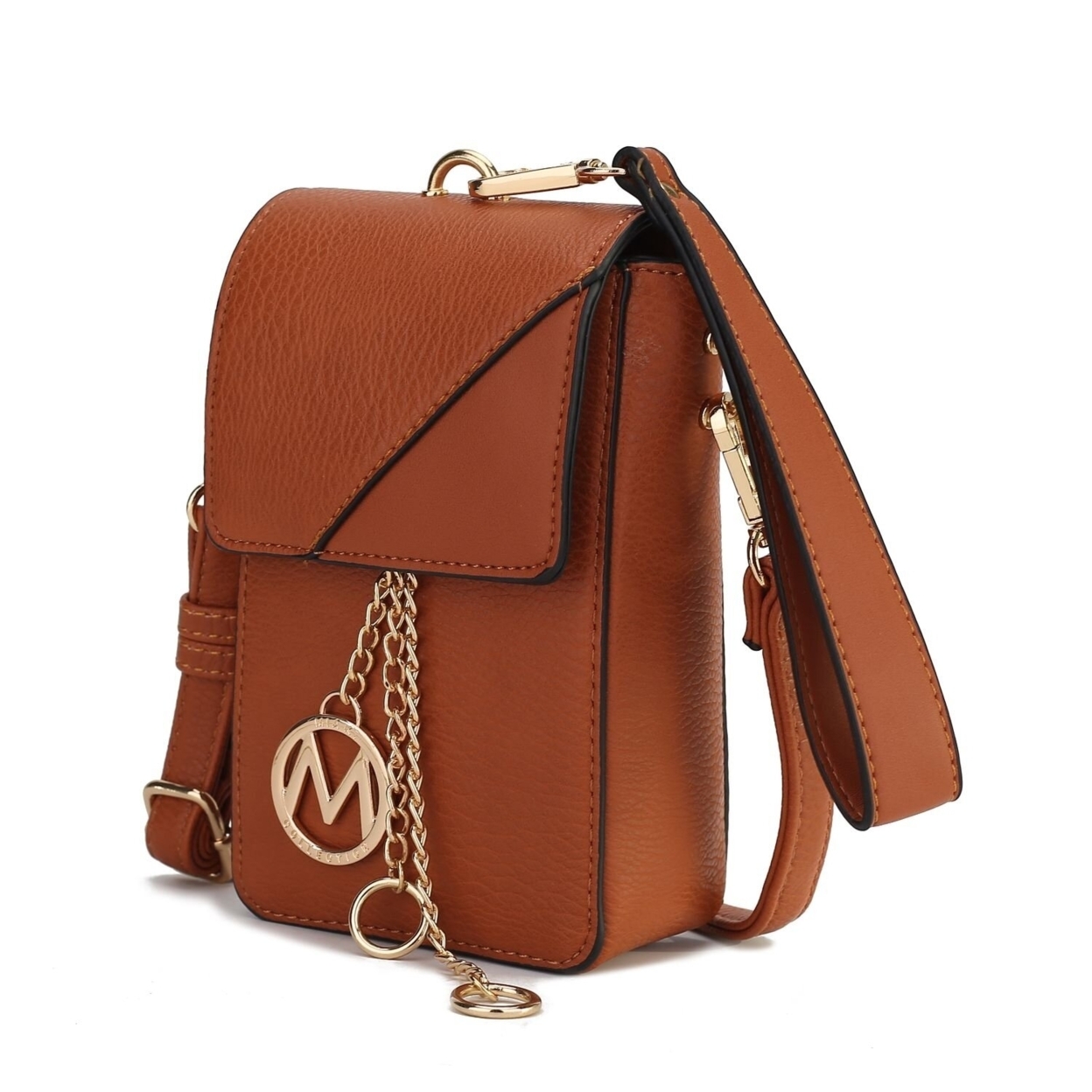 MKF Collection Hannah Crossbody & Wristlet Handbag By Mia K. - Cognac