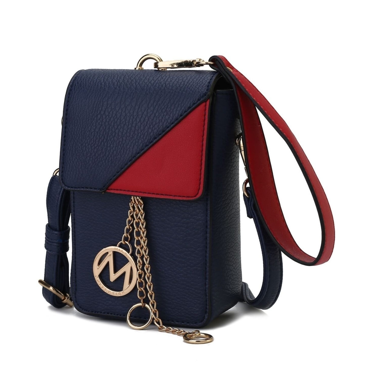 MKF Collection Hannah Crossbody & Wristlet Handbag By Mia K. - Navy Red