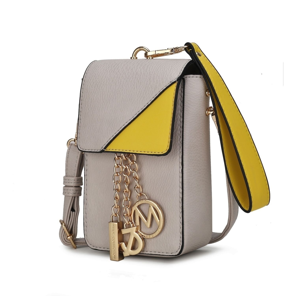 MKF Collection Hannah Crossbody & Wristlet Handbag By Mia K. - Stone Yellow