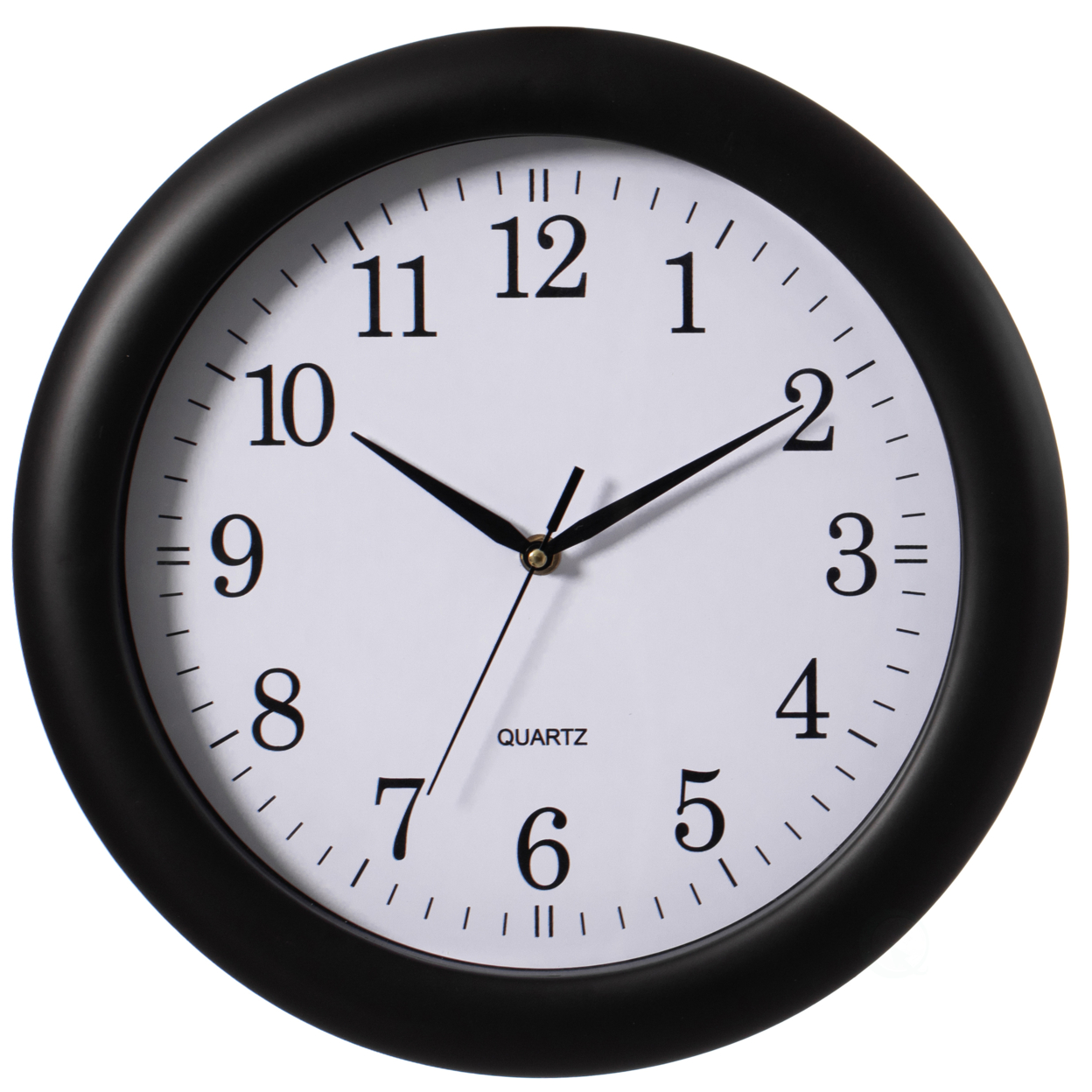 Decorative Classic Round Wall Clock For Living Room, Kitchen, Dining Room, Plastic - Black