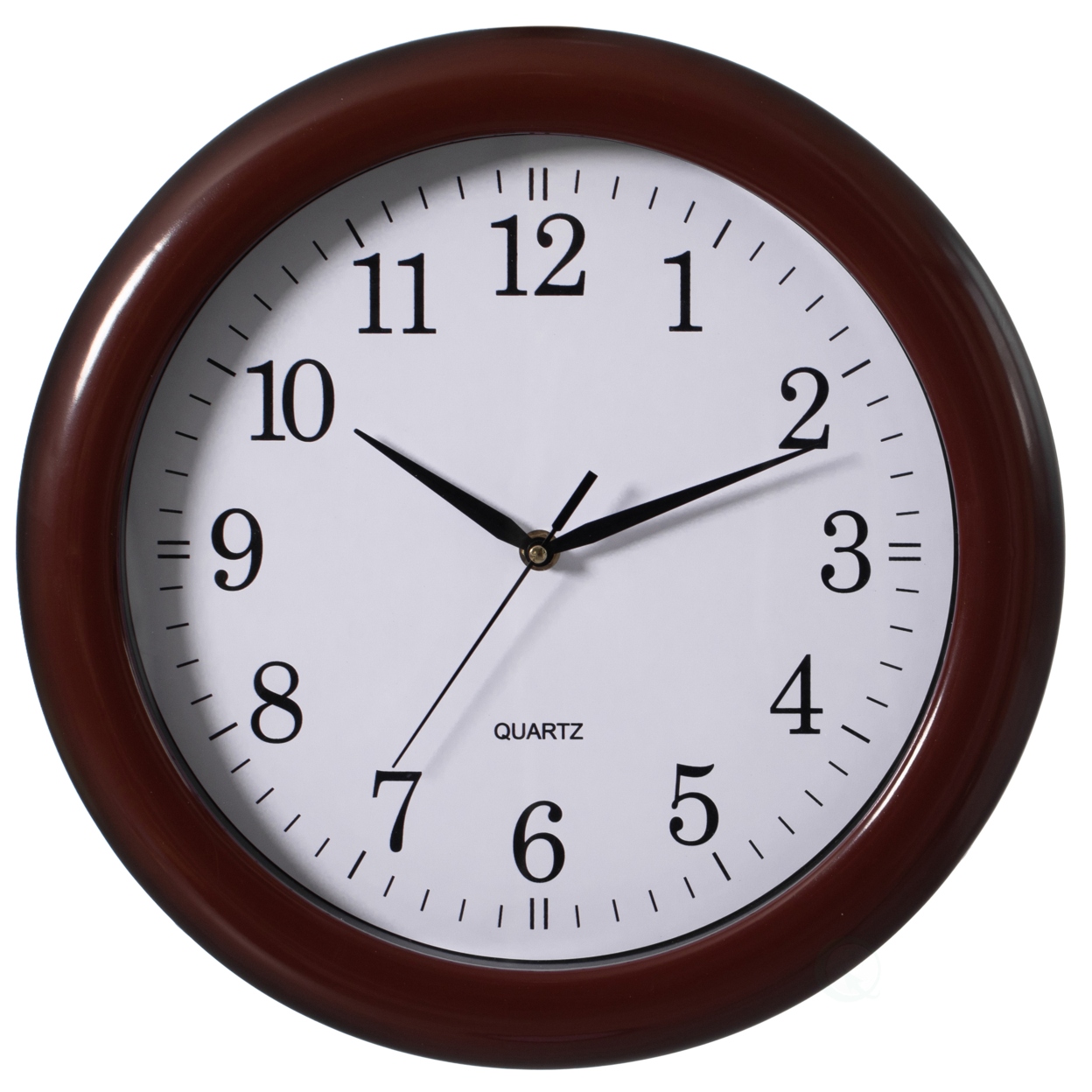 Decorative Classic Round Wall Clock For Living Room, Kitchen, Dining Room, Plastic - Brown