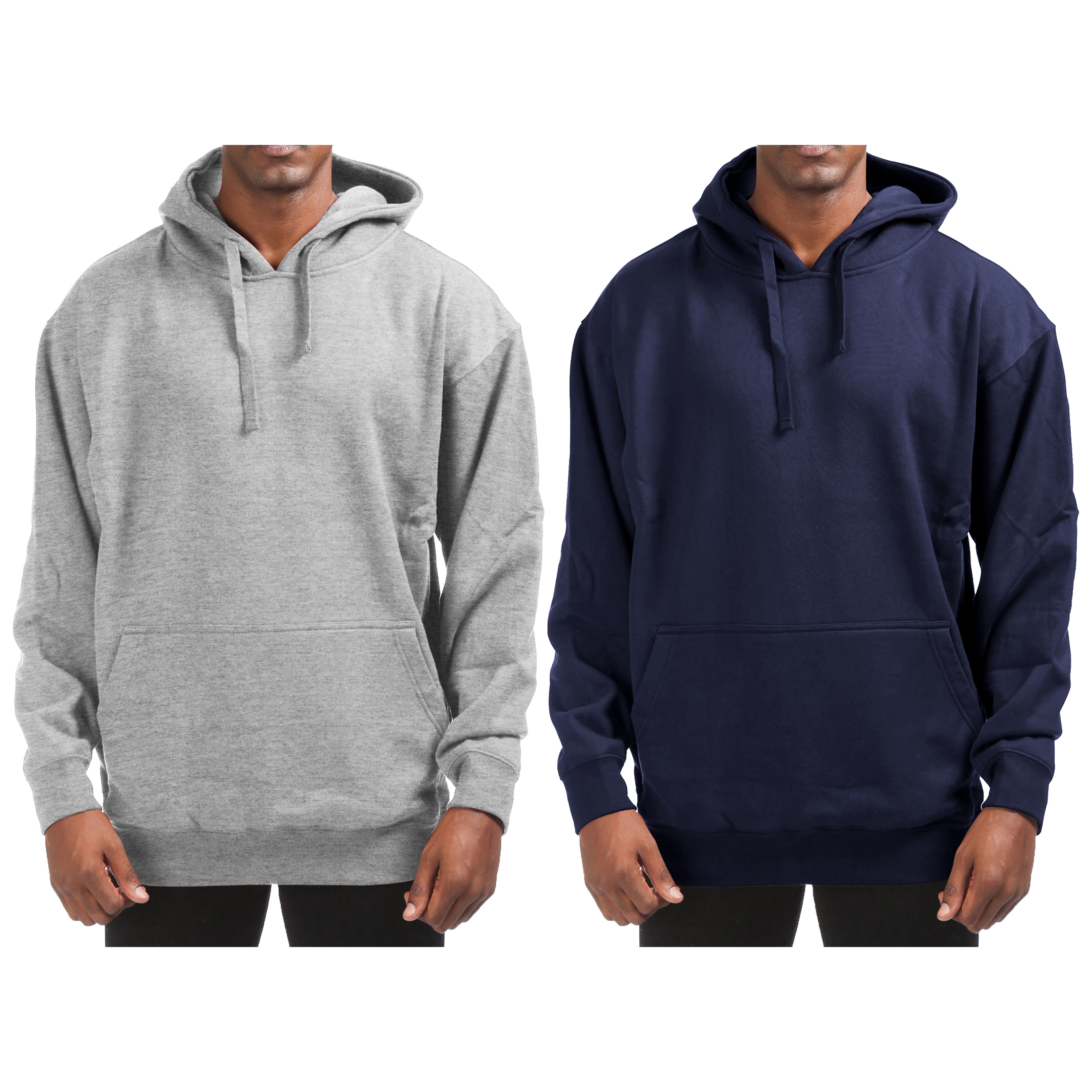 1-PACK Men's Cotton-Blend Fleece Pullover Hoodie With Pocket - M