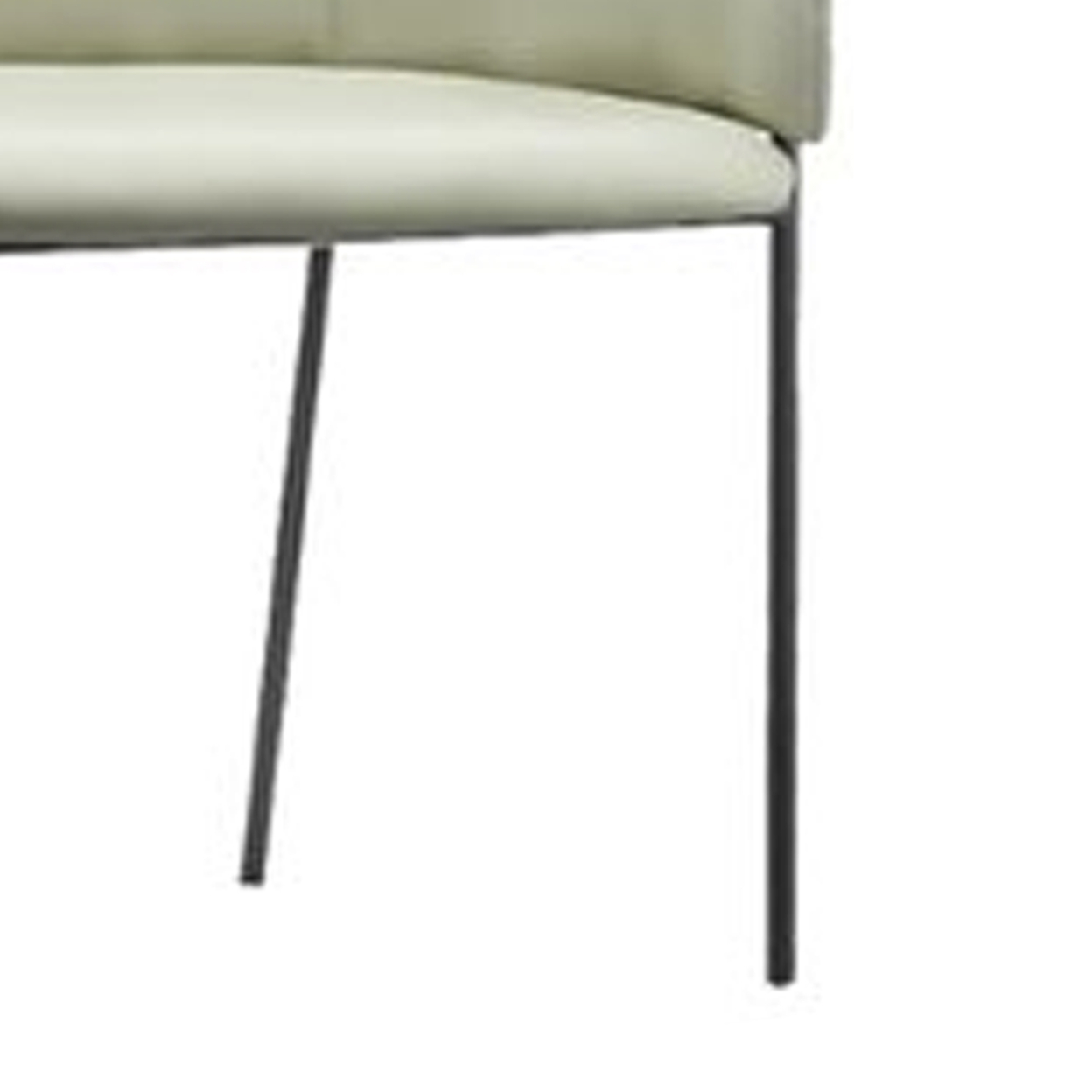 Ethan 24 Inch Modern Dining Chair, Sage Faux Leather, Black Legs, Set Of 2- Saltoro Sherpi