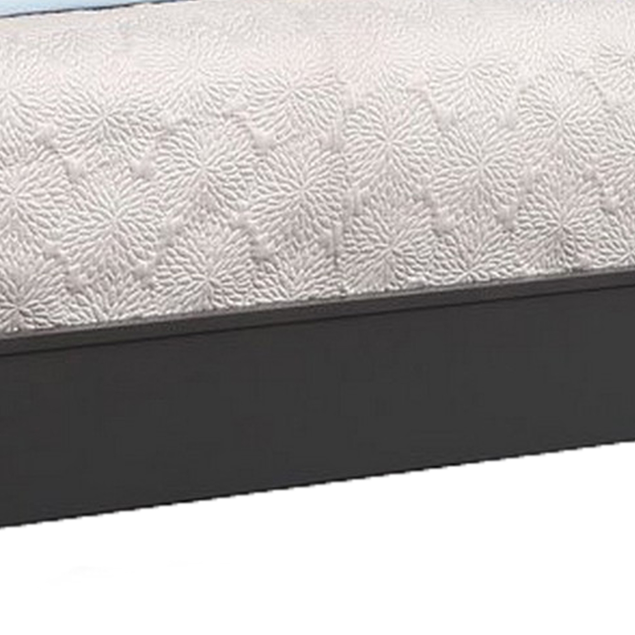 Vin Modern Queen Sized Bed, Panel Headboard, LED Light, Charcoal Gray
