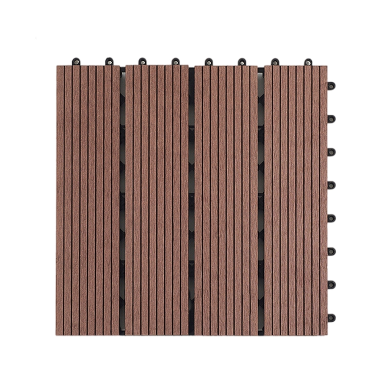 Wan 1Pc Convenient Floor Tile Flame Retardant Eco-friendly Waterproof Easy Installation Plastic Tile for Home - coffee