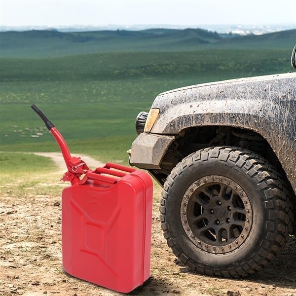 20L US Standard Cold-rolled Plate Petrol Diesel Can Gasoline Bucket with Oil Pipe Red