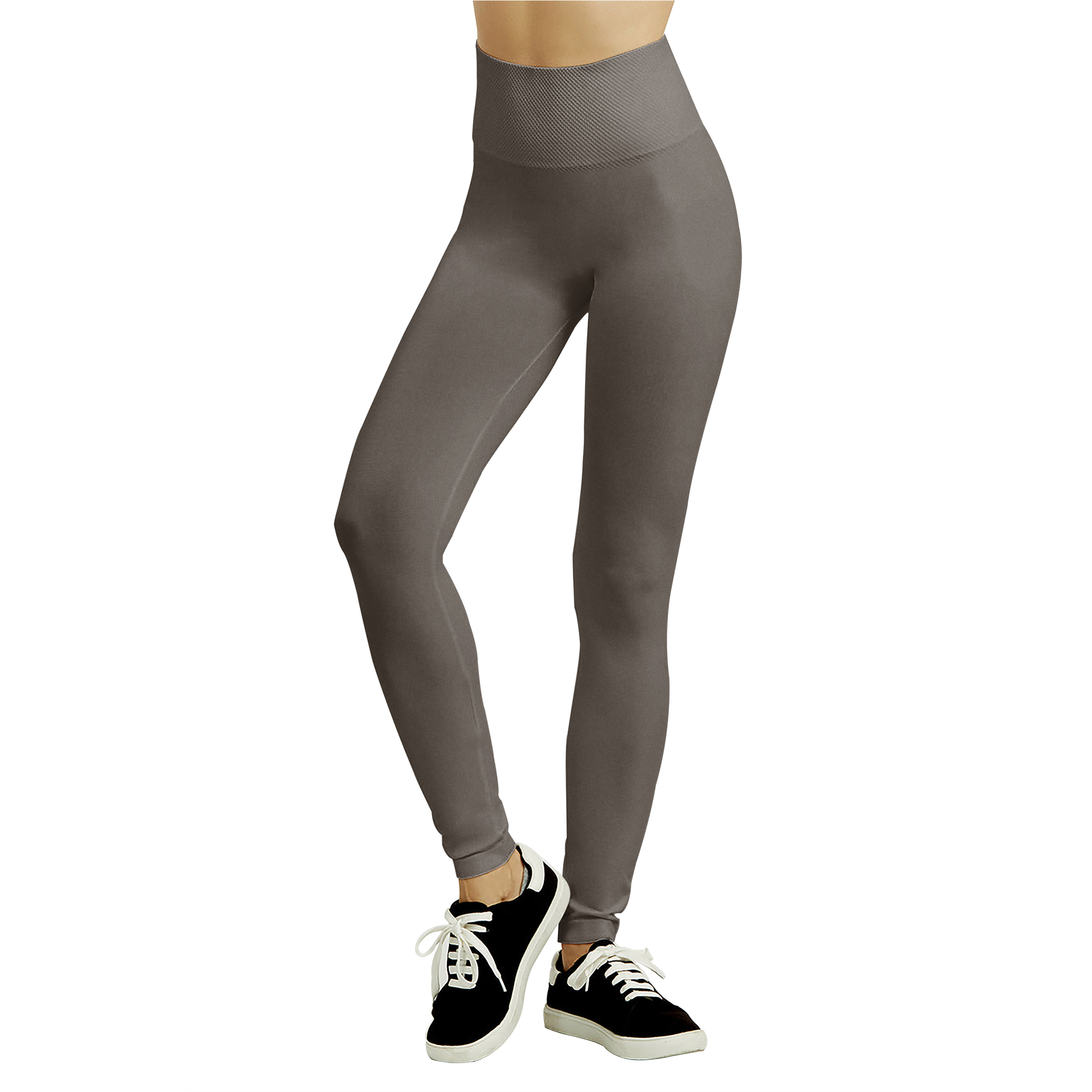 Women's Tummy Control Textured High Waist Workout Yoga Pants Leggings - Charcoal, Large/X-Large