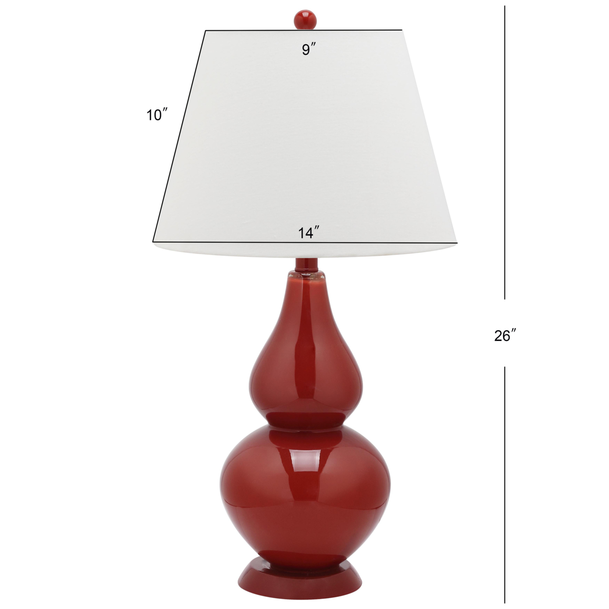SAFAVIEH Cybil Double Gourd Table Lamp (Set Of 2) , Red ,