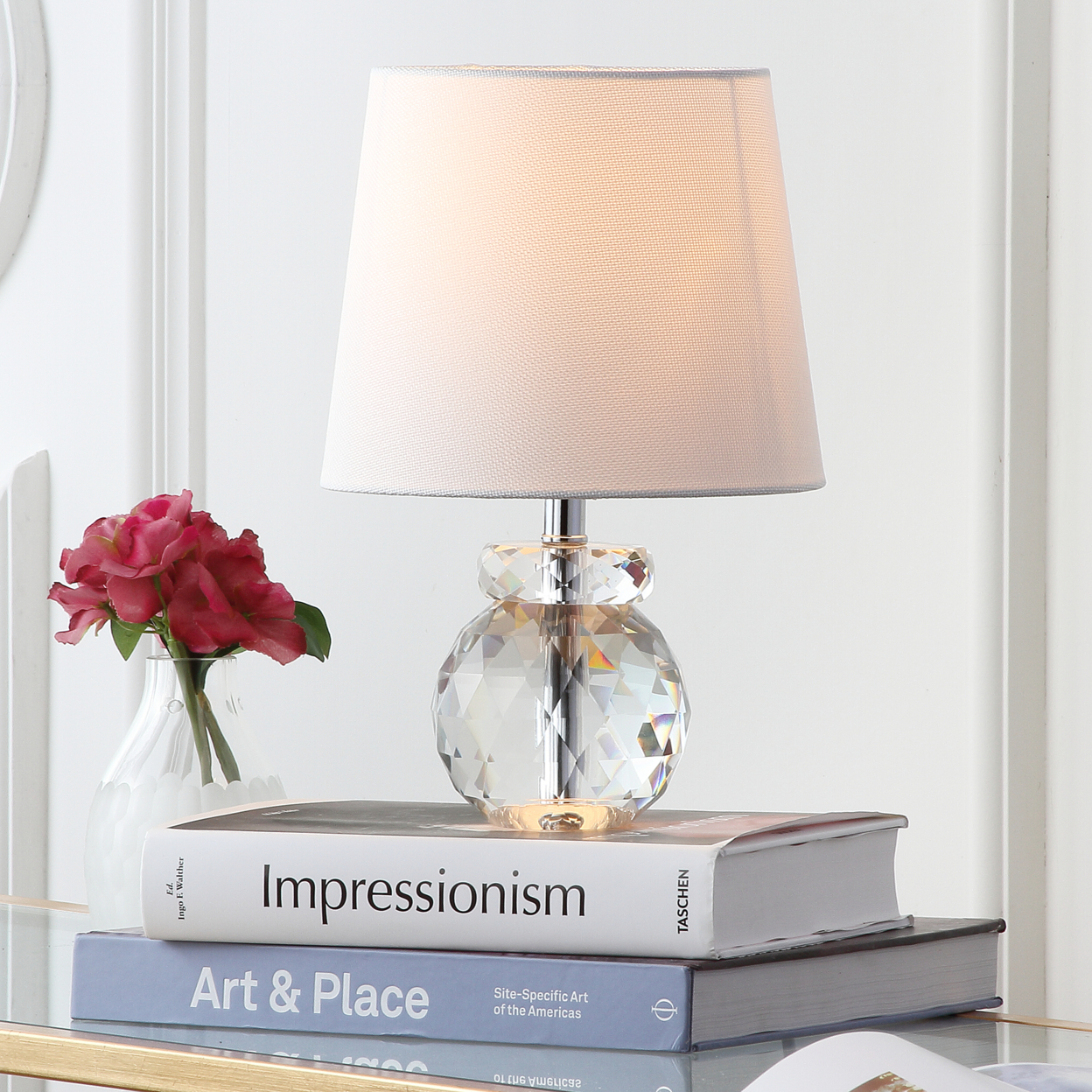 SAFAVIEH Eunice Table Lamp , Clear / Off White ,