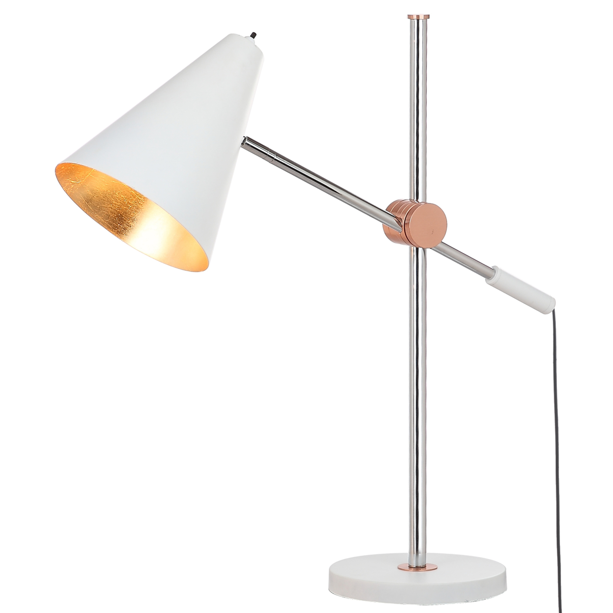 SAFAVIEH Alexus Table Lamp , Chrome / White ,