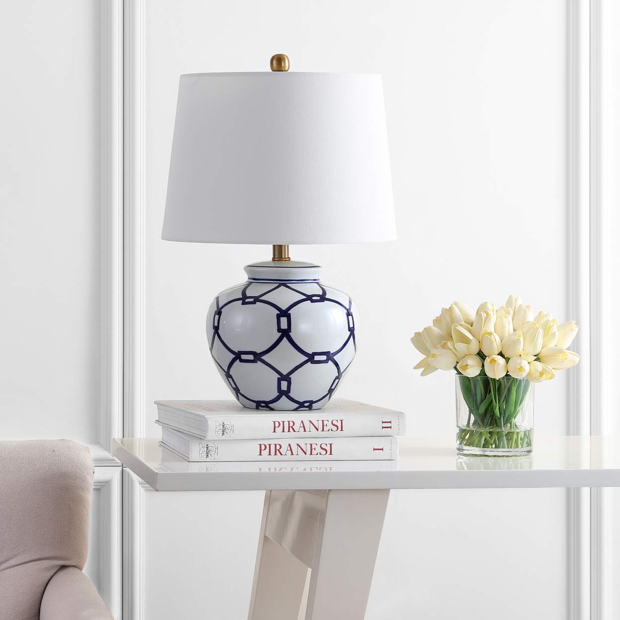 SAFAVIEH Arwen Table Lamp (Set Of 2) , Blue / White ,