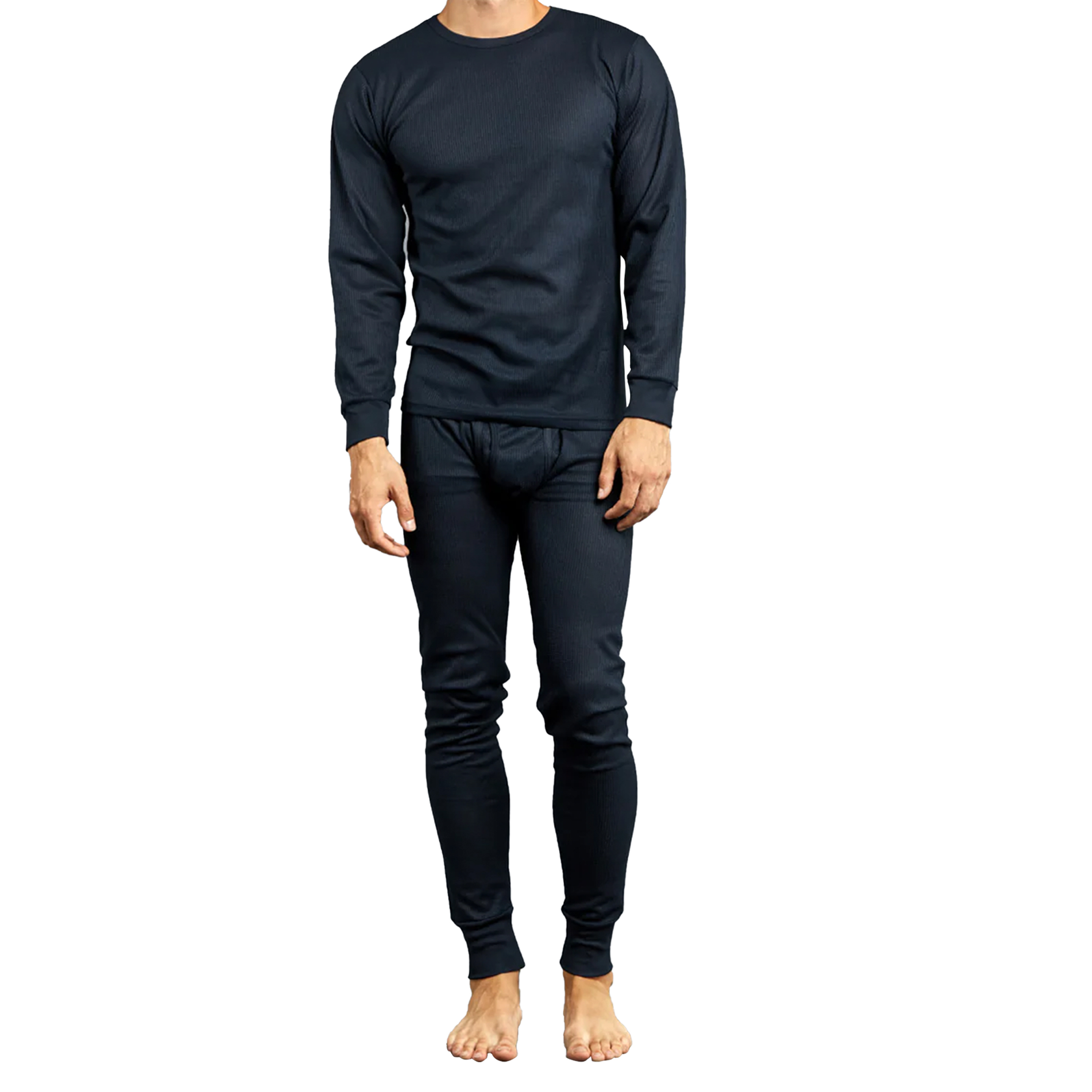 2-Piece: Men's Moisture Wicking Long Johns Base Layer Thermal Underwear Set (Top & Bottom) - Grey, Small