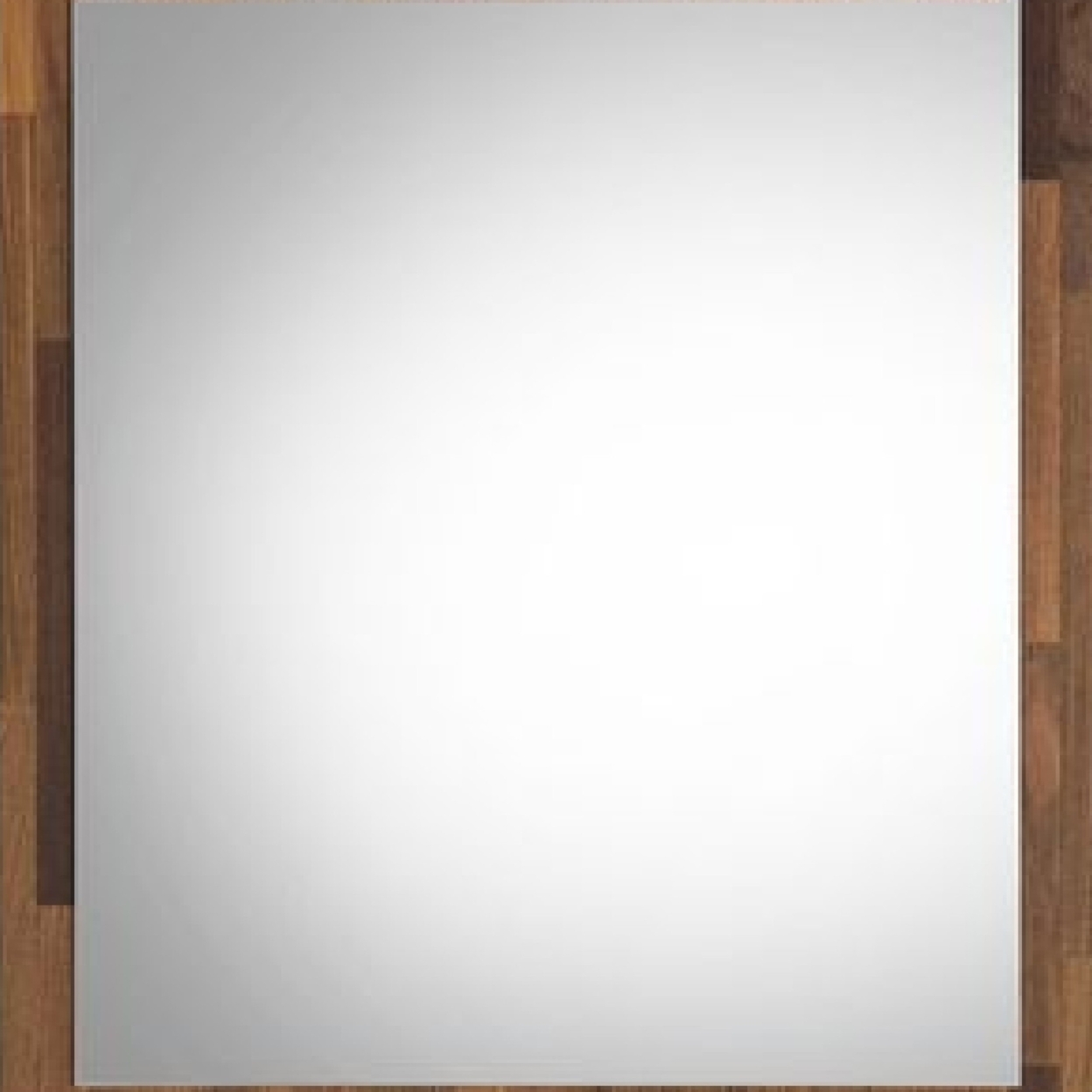 32 Inch Wall Mirror, Rectangular Portrait Plank Wood Frame, Walnut Brown- Saltoro Sherpi