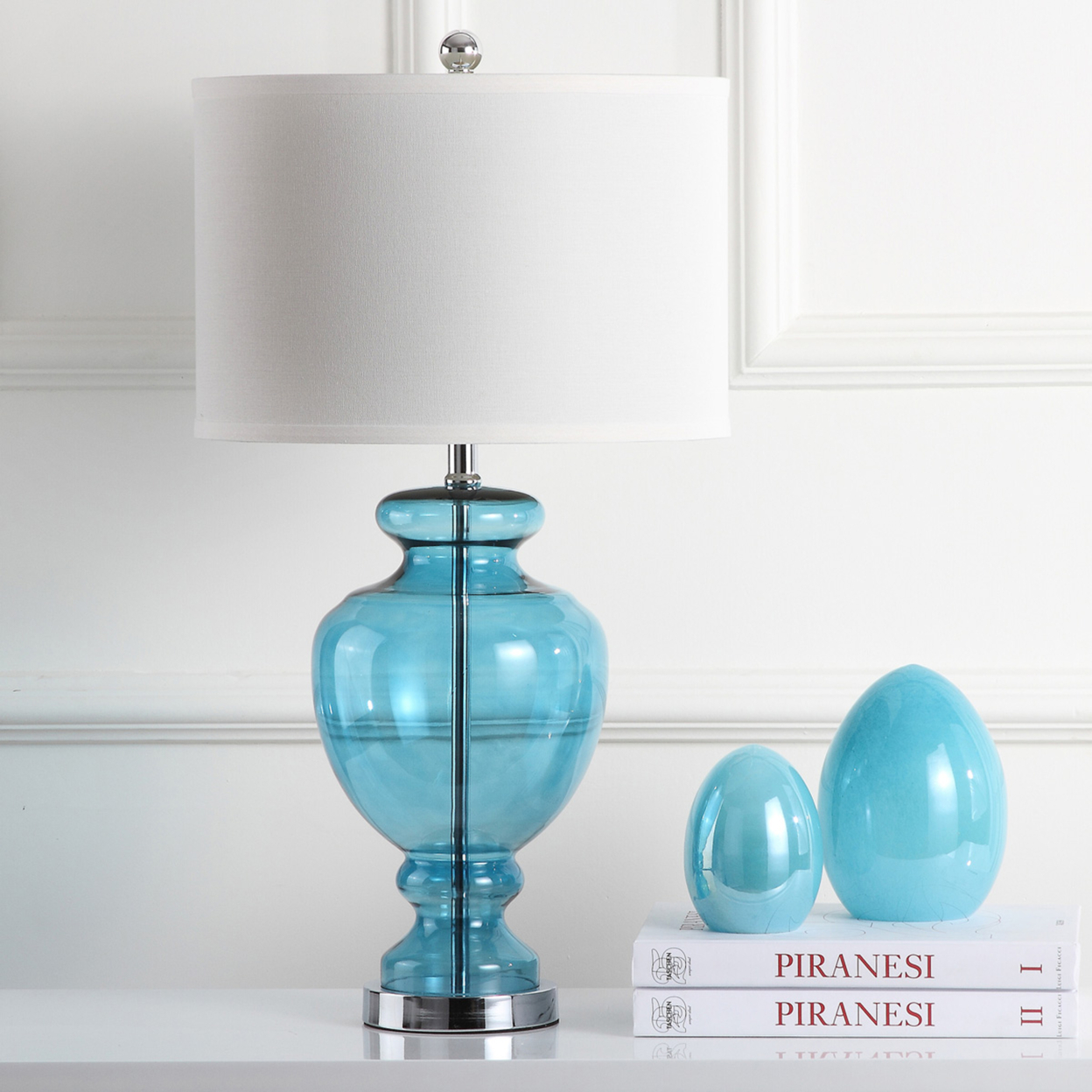 SAFAVIEH Morocco Glass Lamp (Set Of 2) , Blue ,