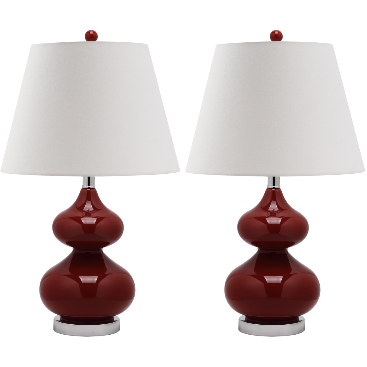 SAFAVIEH Eva Double Gourd Table Lamp (Set of 2) | Red |