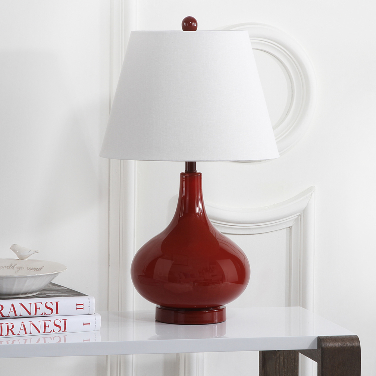 SAFAVIEH Amy Gourd Table Lamp (Set of 2) | Red |