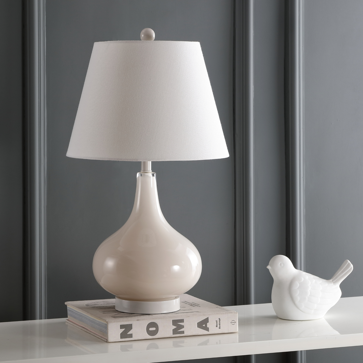 SAFAVIEH Amy Gourd Table Lamp (Set of 2) | Light Grey |