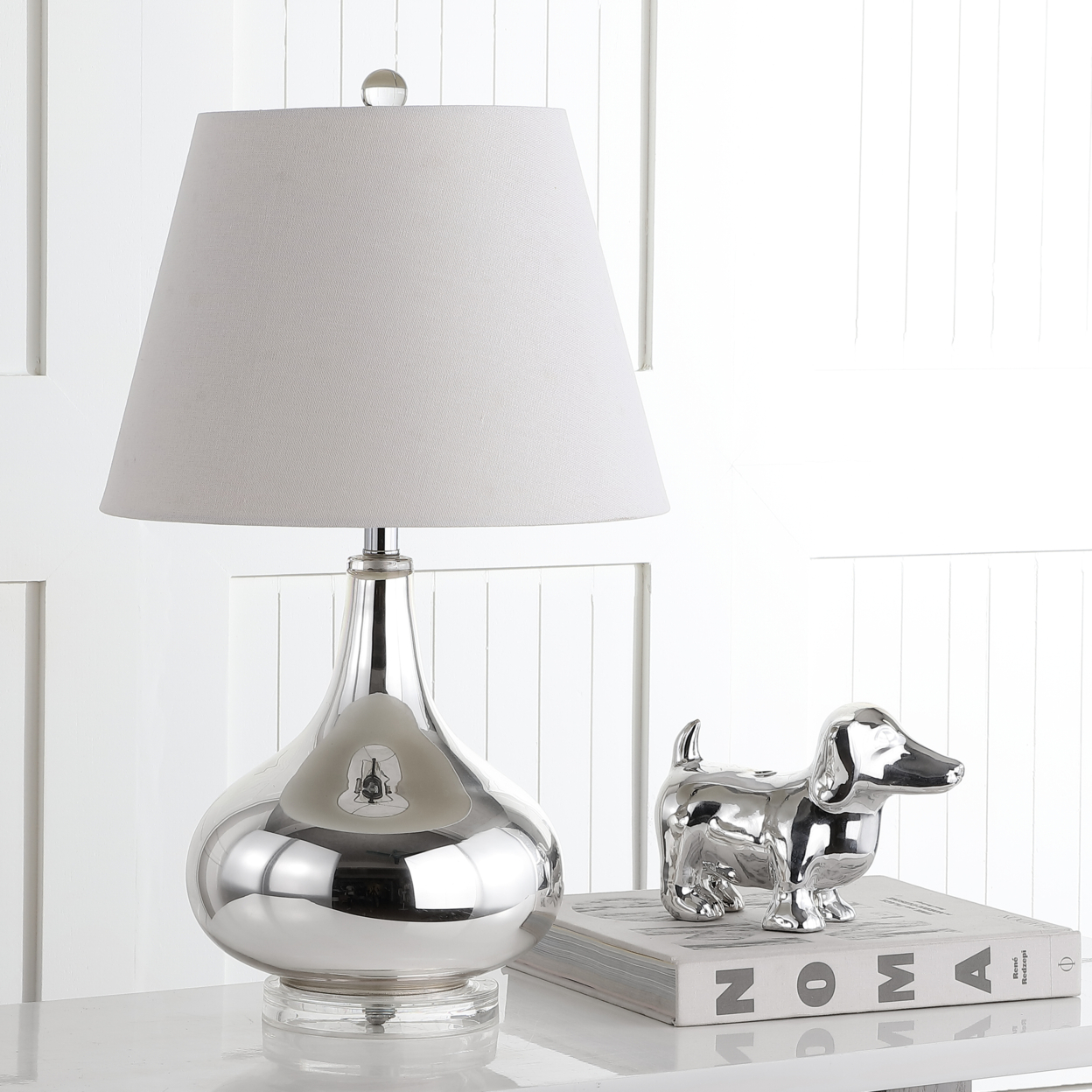 SAFAVIEH Amy Gourd Table Lamp (Set of 2) | Silver |