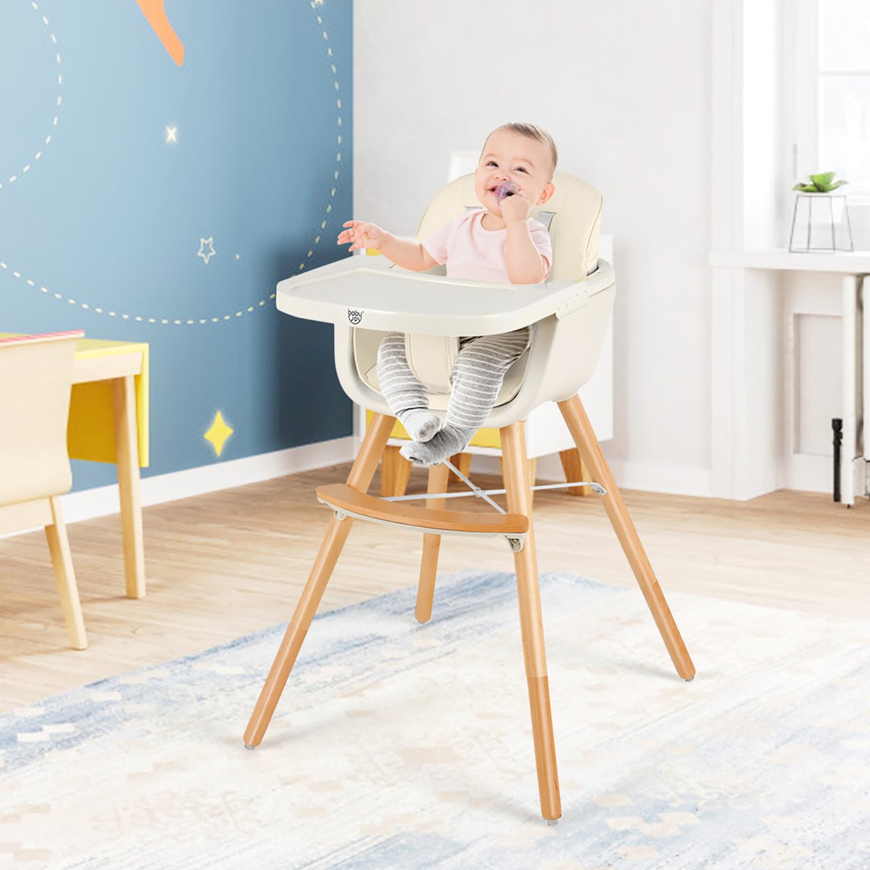 combination wooden high chair