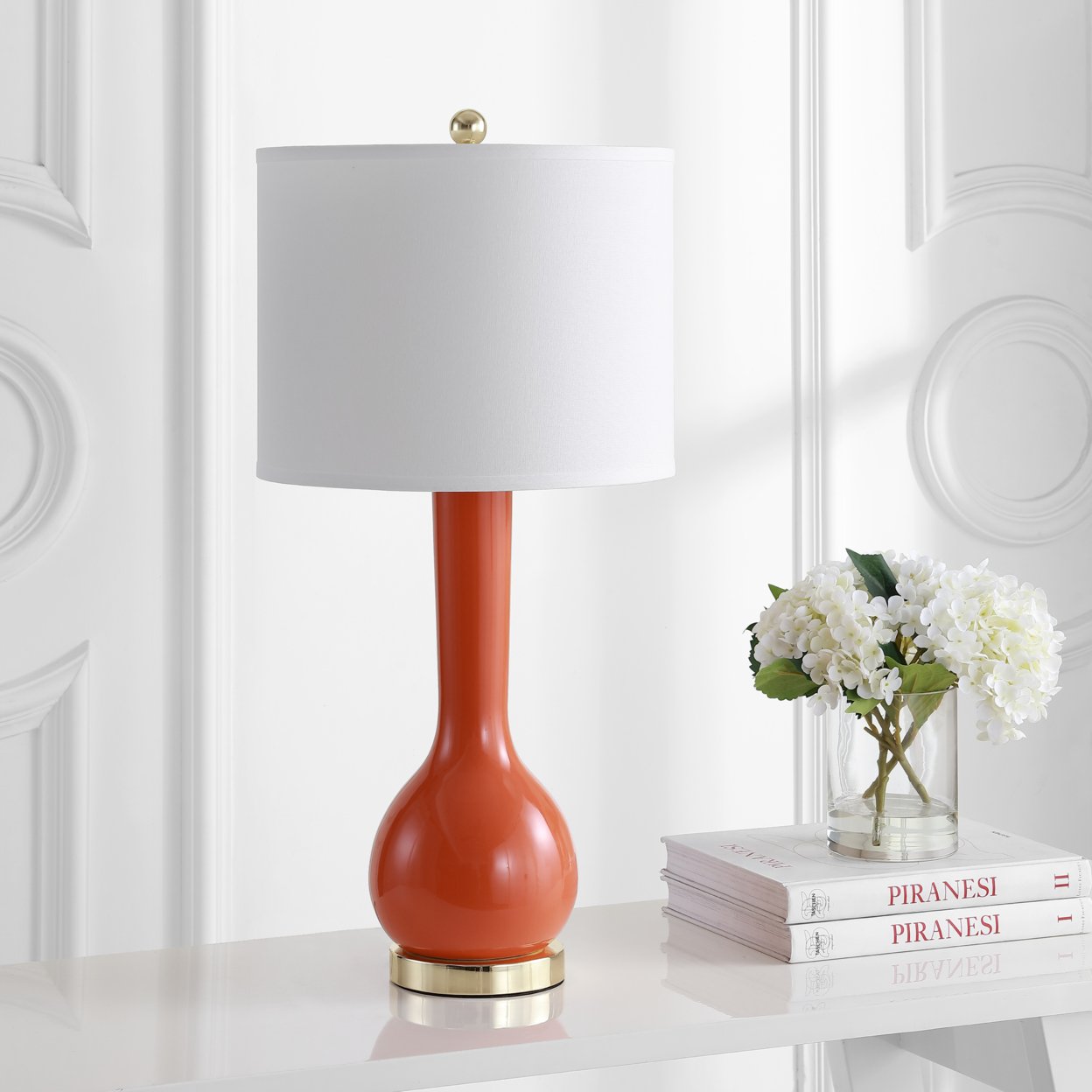 SAFAVIEH Mae Long Neck Table Lamp (Set Of 2) , Orange ,