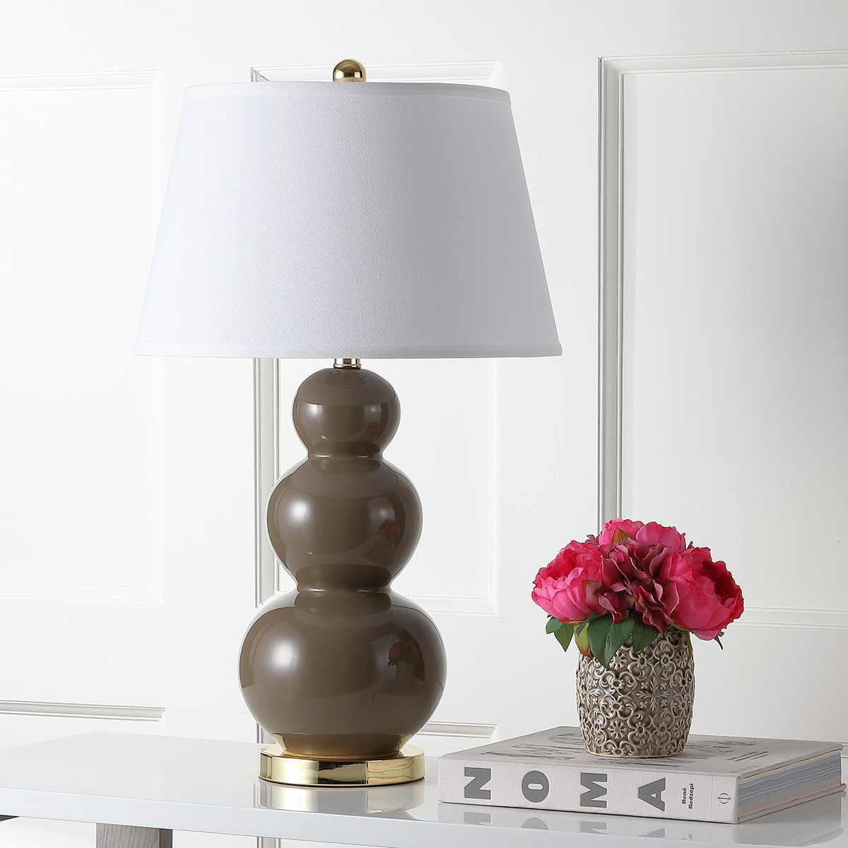 SAFAVIEH Three Gourd Table Lamp (Set of 2) | Taupe |