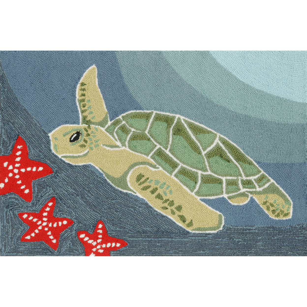 Liora Manne Frontporch Sea Turtle Indoor Outdoor Area Rug Ocean - 2'6 X 4'