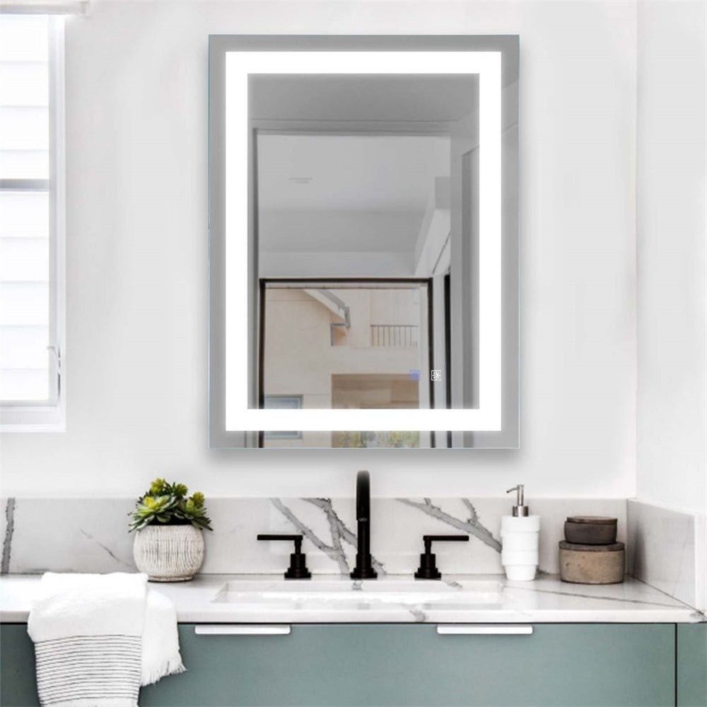 ExBrite 24 x 32 inch Light Mirror for Bathroom Anti Fog Wall Mount Mirror