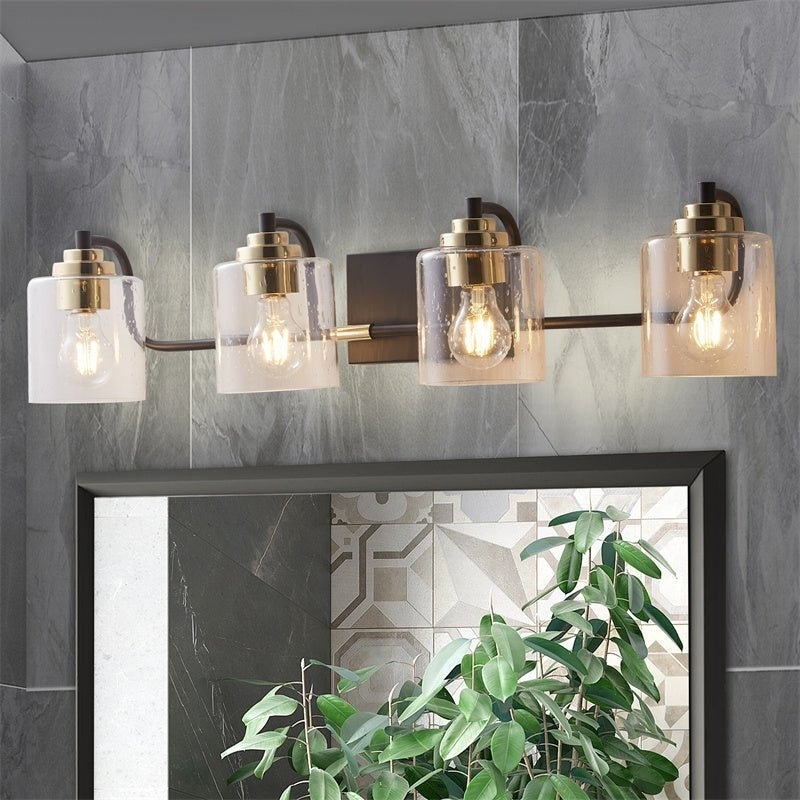 ExBrite Wall Sconce Lighting 4-light Bathroom Gold Vanity Lights 1402