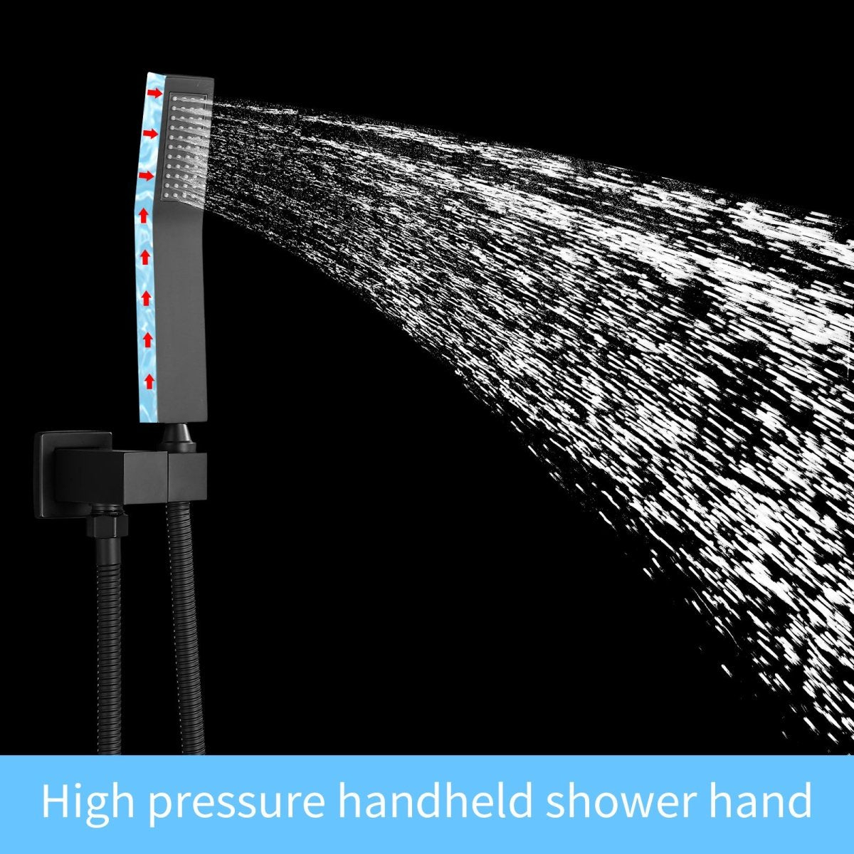 ExBrite Shower System Shower Faucet Combo Set Wall Mounted With 12 Rainfall Shower Head Set Matt Black Finish