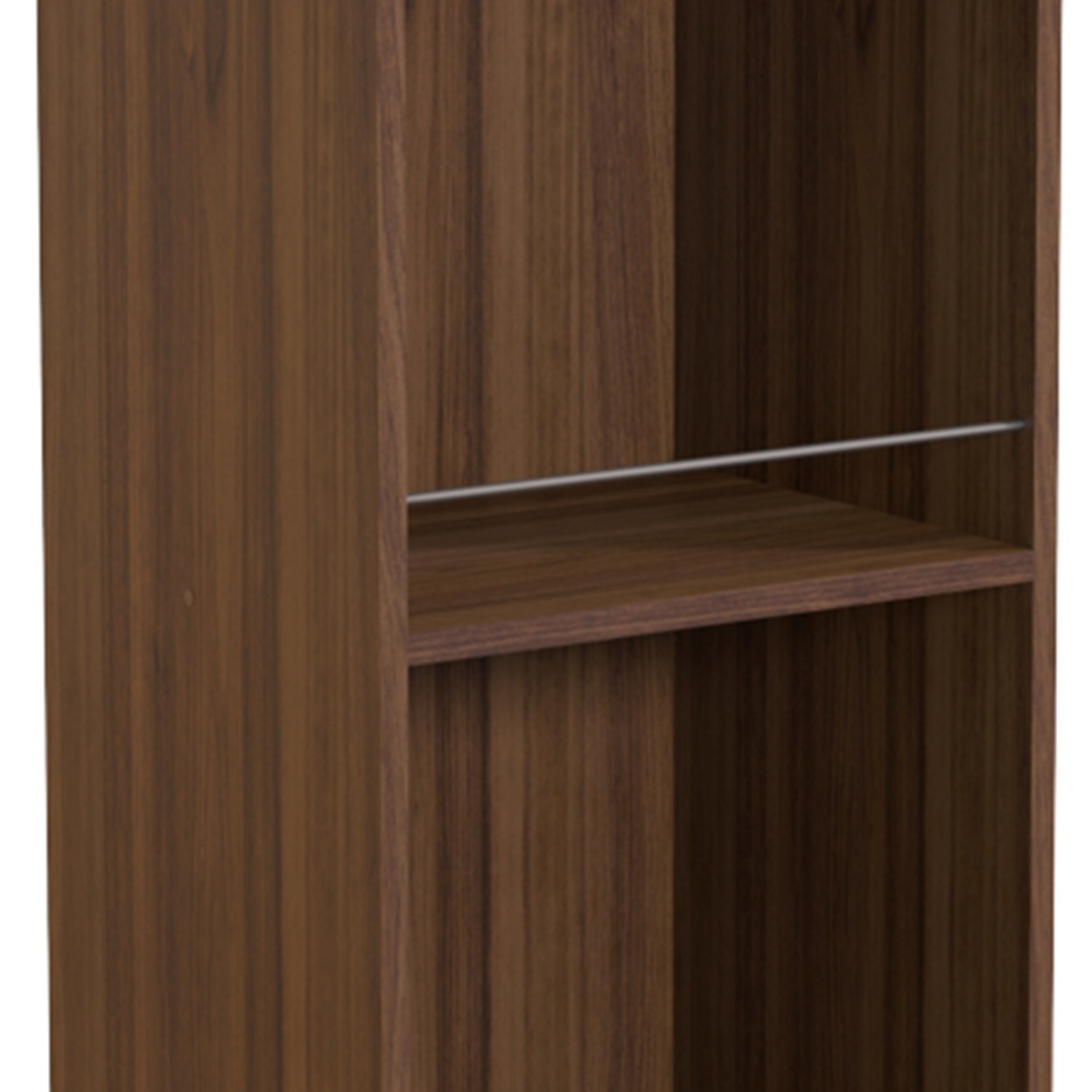 34 Inch 3 Tier Wooden Curio Cabinet With Grain Details, Dark Brown, Saltoro Sherpi