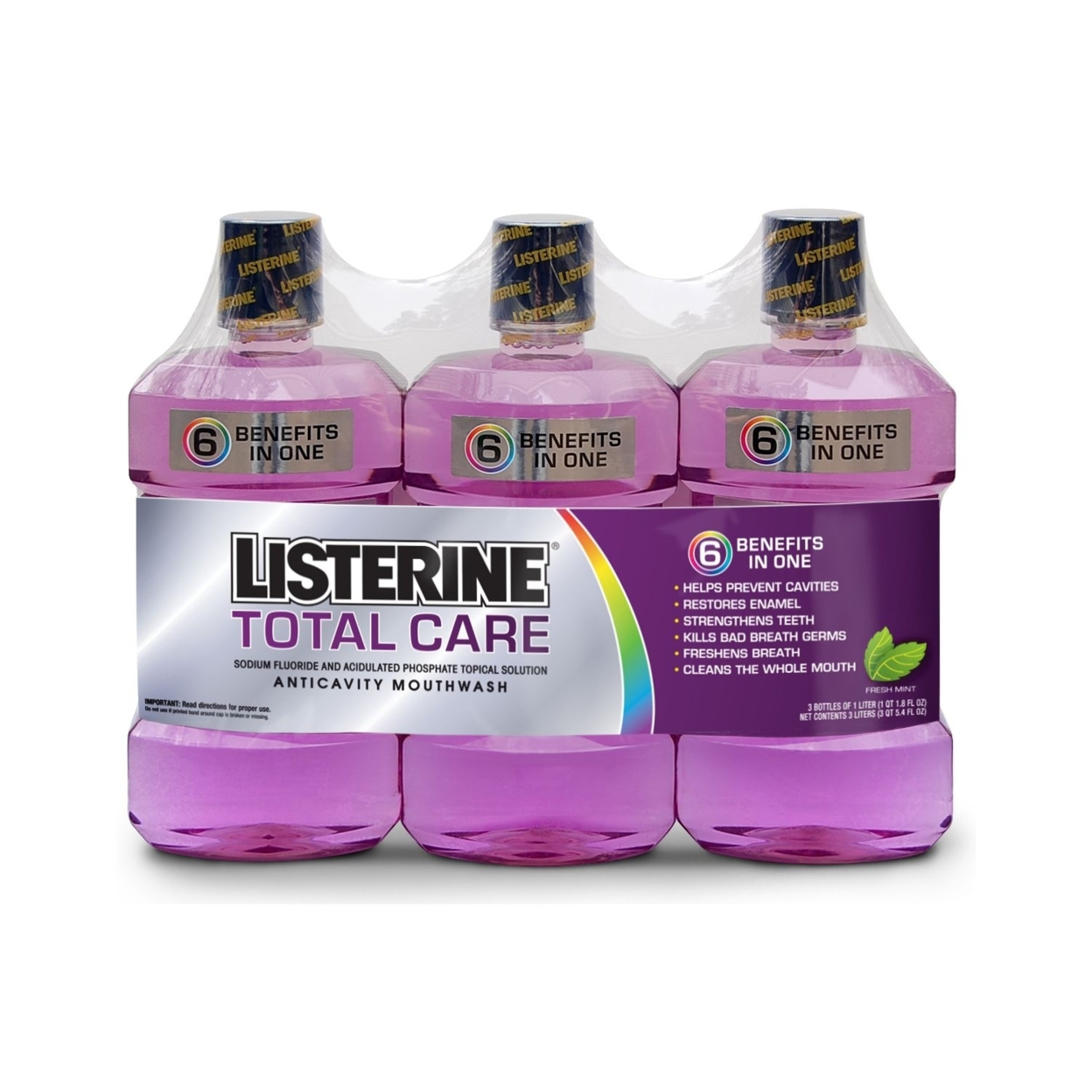 Listerine Total Care Mouthwash, Fresh Mint (3 Pack)