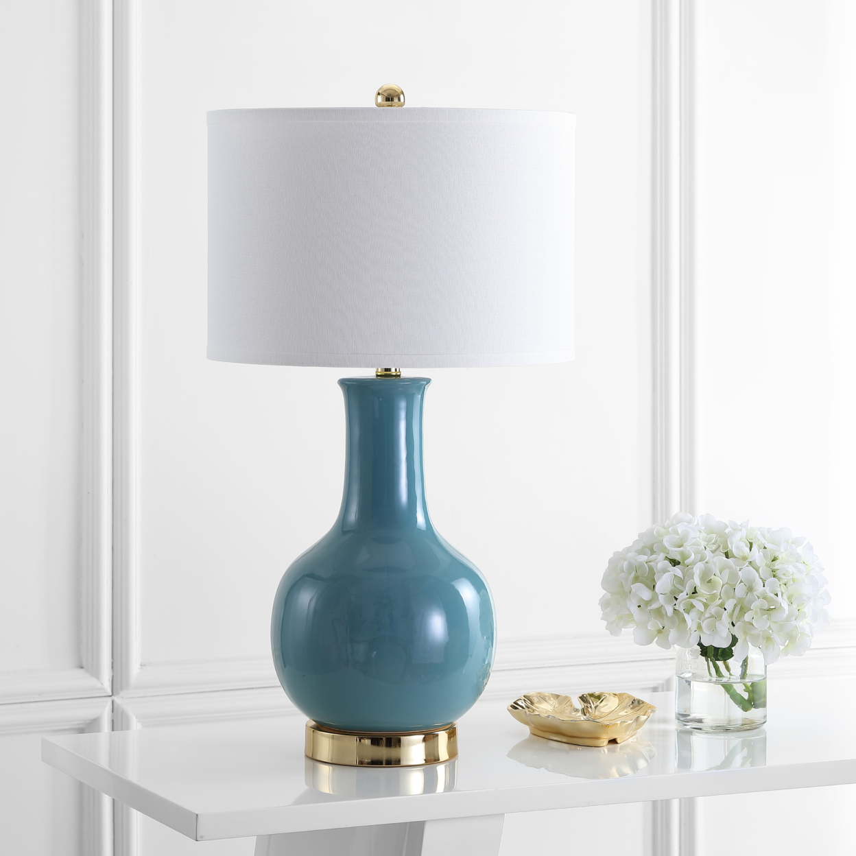 SAFAVIEH Ceramic Paris Lamp , Light Blue ,