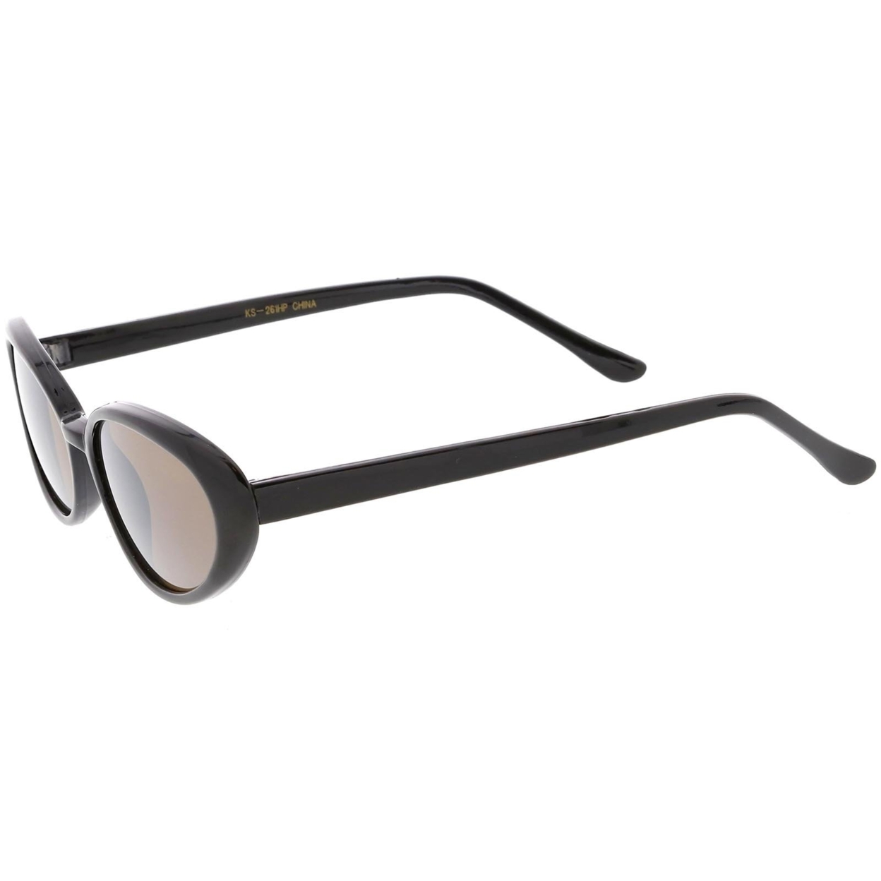 True Vintage Oval Sunglasses Colored Mirror Lens 51mm - Black / Smoke Mirror