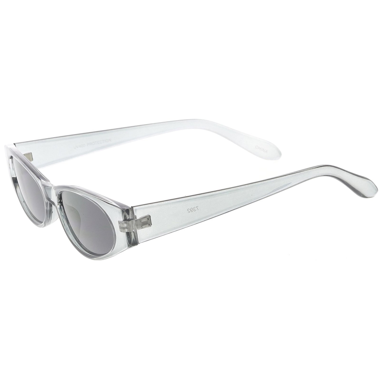 Extreme Thick Oval Sunglasses Neutral Colored Lens 53mm - White / Smoke
