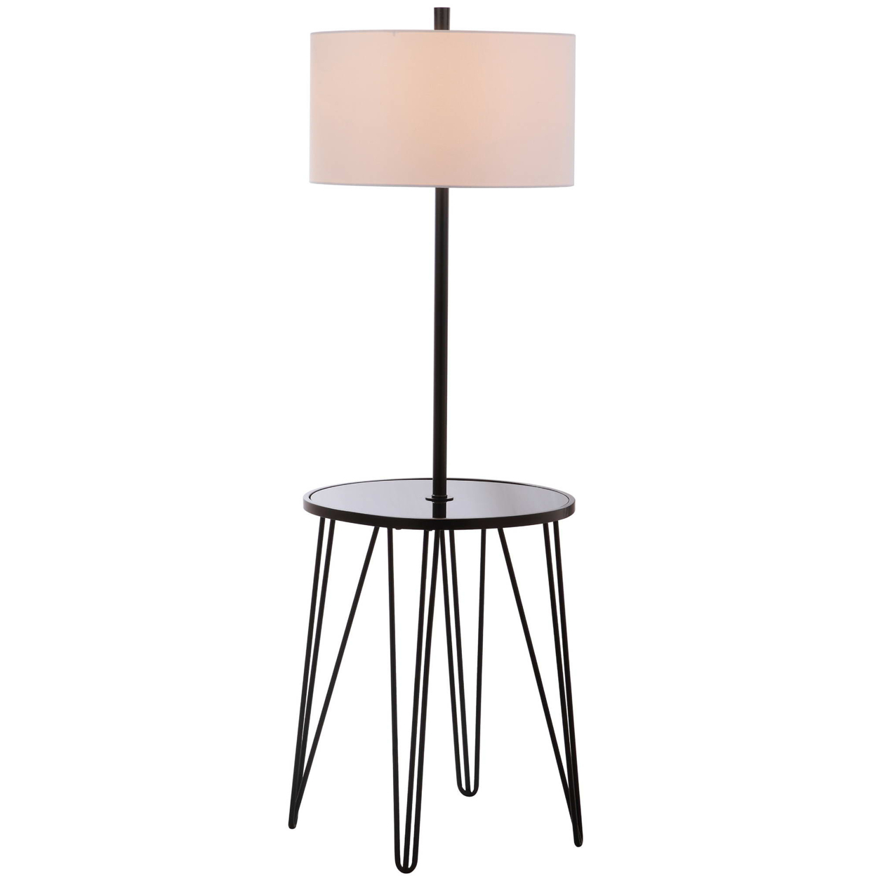 SAFAVIEH Ciro Floor Lamp Side Table , Black / White ,