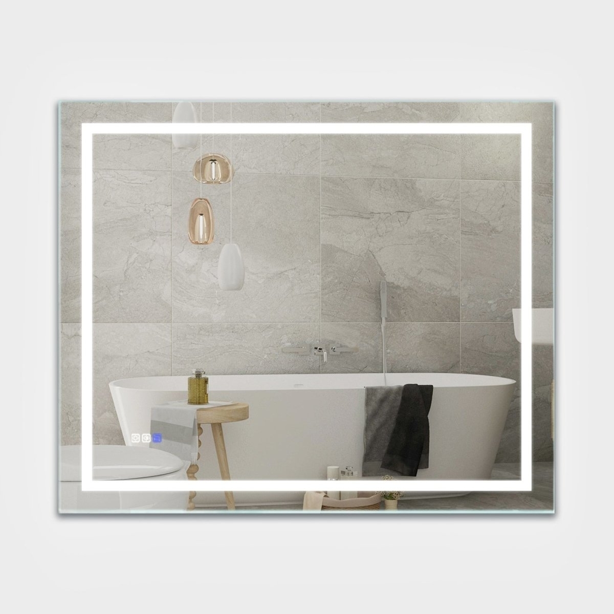 ExBrite 30'' x 36'' LED Anti Fog Lighted Bathroom Mirror Front Lighting