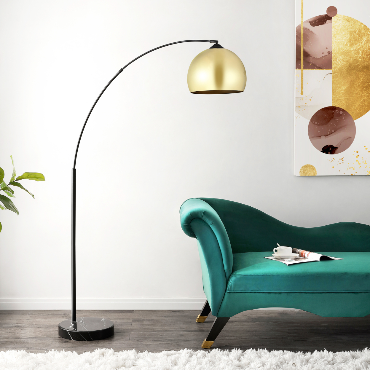 SAFAVIEH Glarien Floor Lamp | Gold / Black |