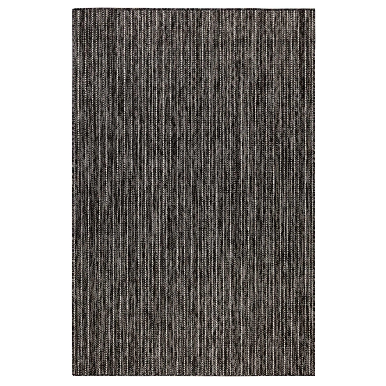 Liora Manne Carmel Texture Stripe Indoor Outdoor Area Rug Black - 4'10 X 7'6