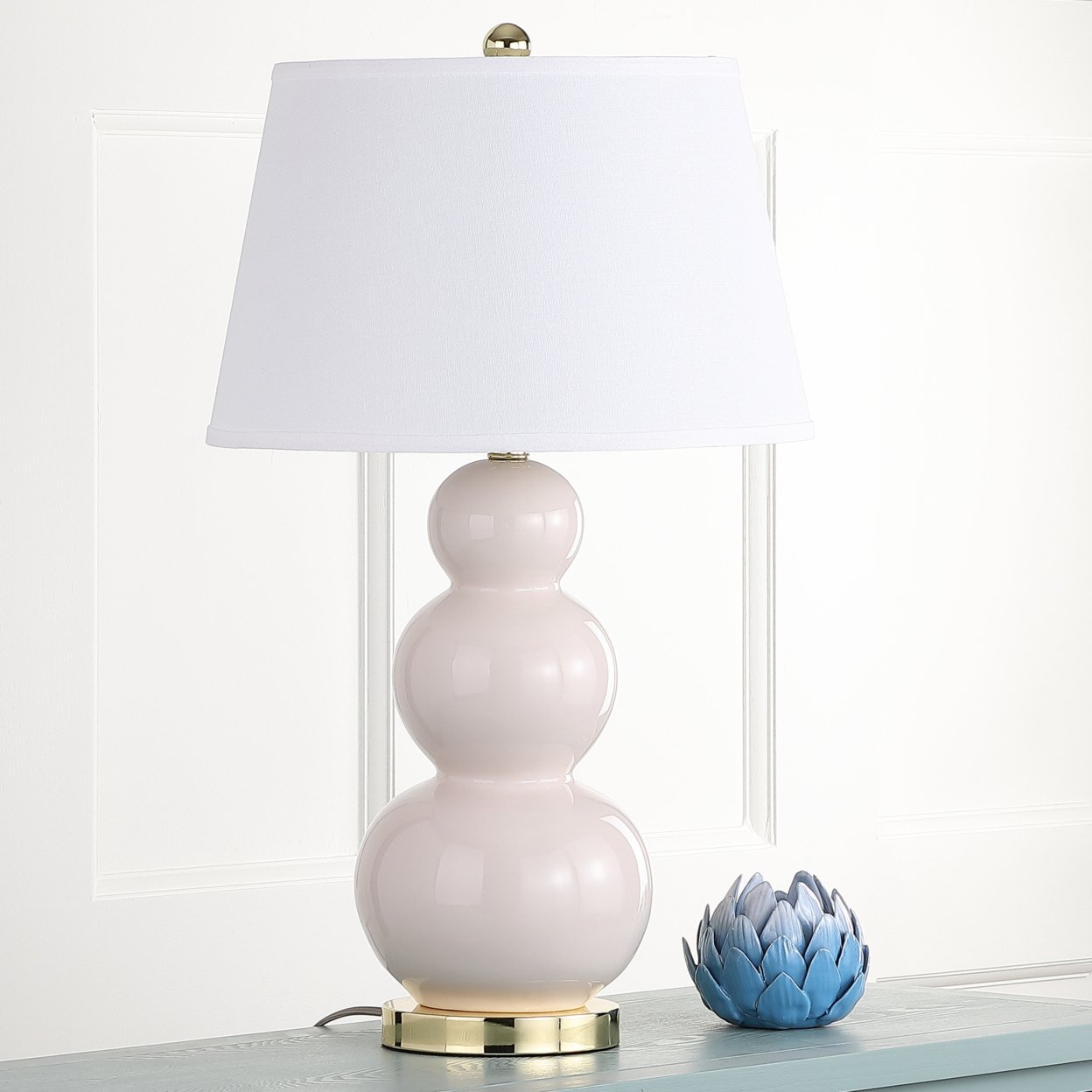 SAFAVIEH Three Gourd Table Lamp (Set of 2) | Light Grey |