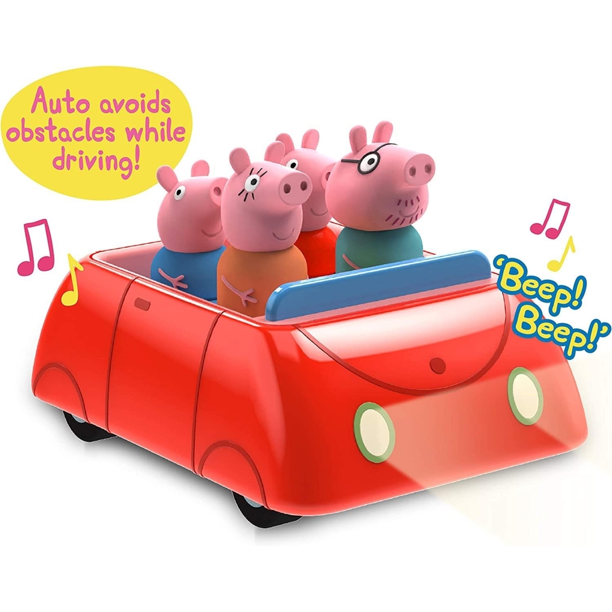 Peppa Pig's Family Red Clever Car Lights Sounds George Daddy Mummy Pig WOW! Stuff