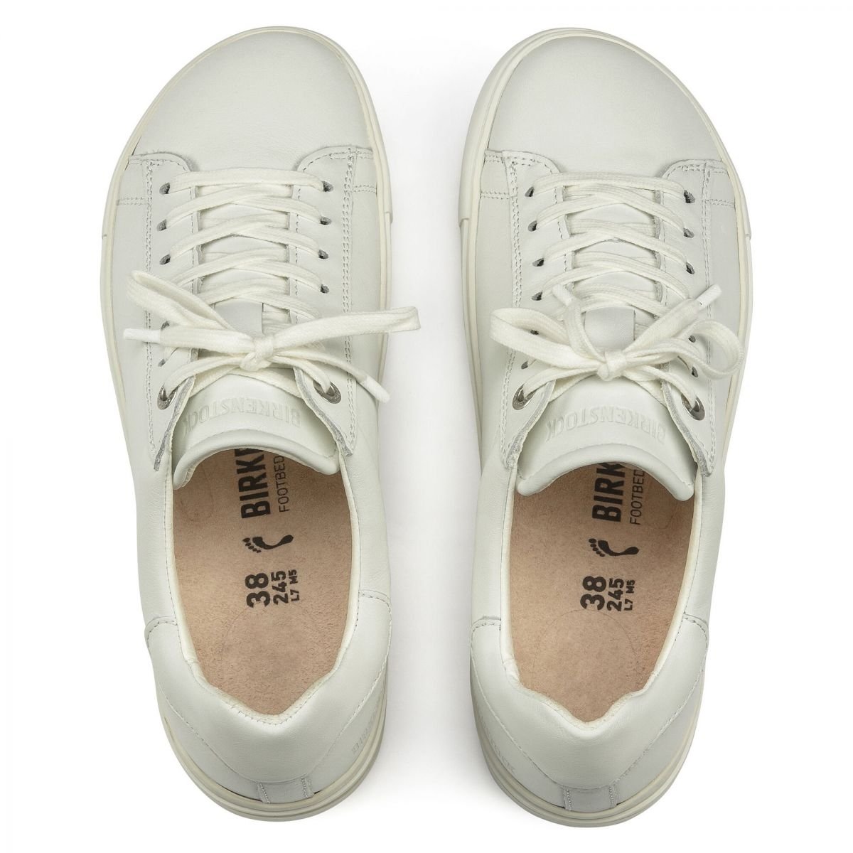 BIRKENSTOCK Unisex Bend Low White Leather Sneaker (regular Width) - 1017723 WHITE - WHITE, 10-10.5 Women/8-8.5 Men
