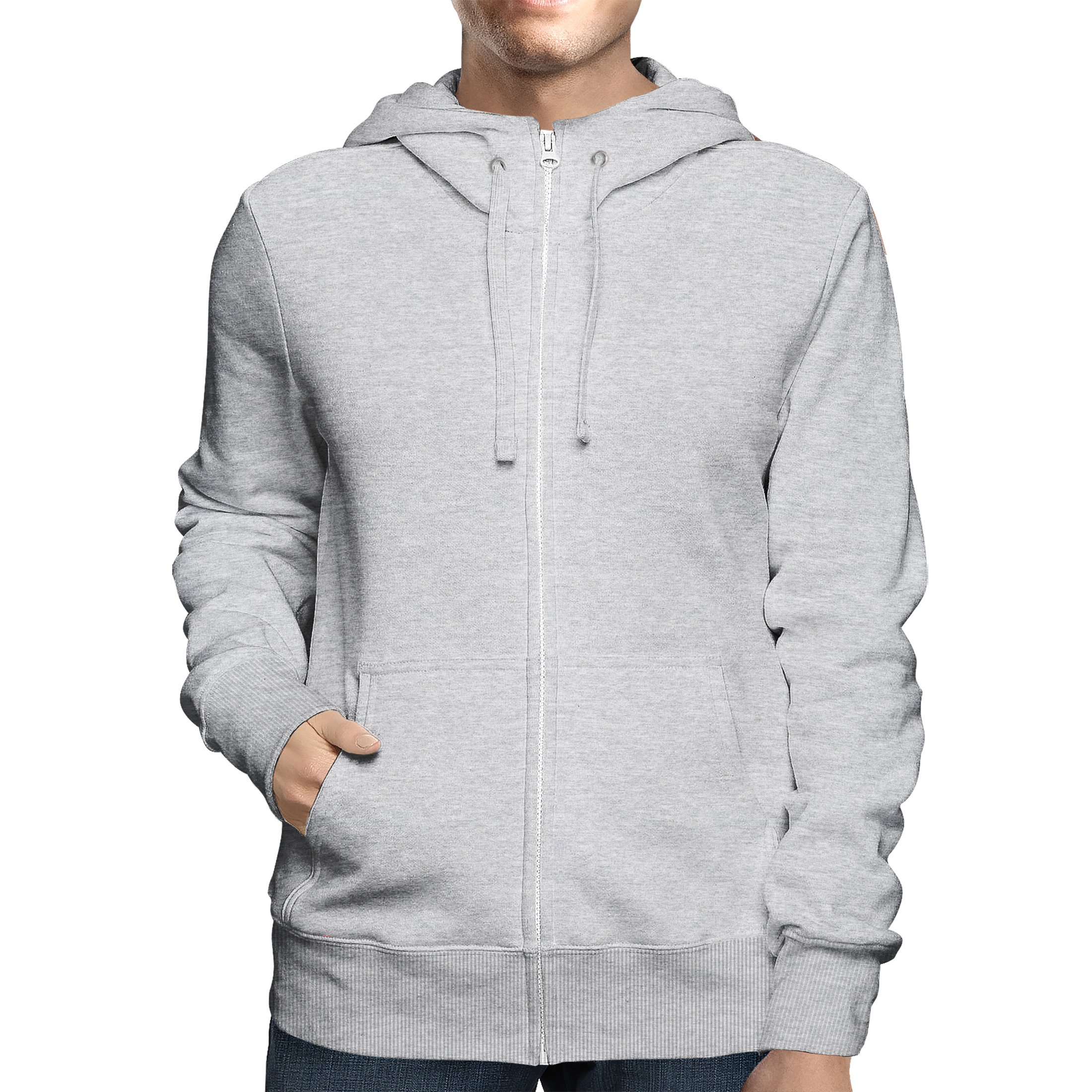 2-Pack: Men's Full Zip Up Fleece-Lined Hoodie Sweatshirt (Big & Tall Size Available) - Gray, Medium