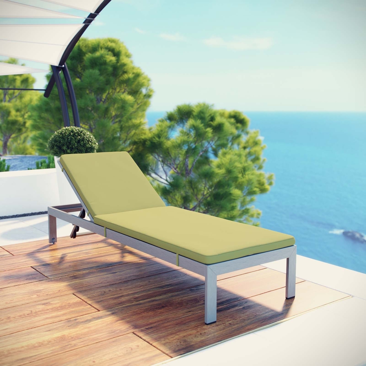 modway shore aluminum chaise