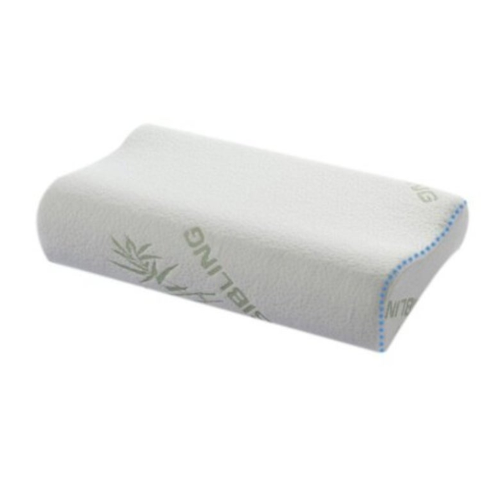 Sleeping Bamboo Memory Foam Orthopedic Pillow Pillows Oreiller Pillow Beige 50X30x7cm - Standard-Pack of 2
