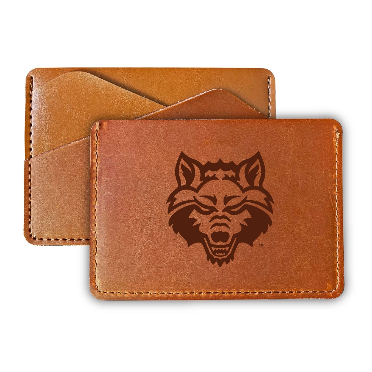 Arkansas State College Leather Card Holder Wallet