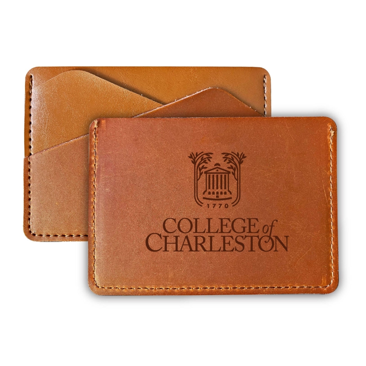 College Of Charleston College Leather Card Holder Wallet